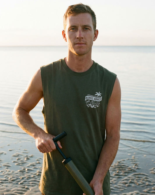 Reel Thirsty Singlet - Cypress