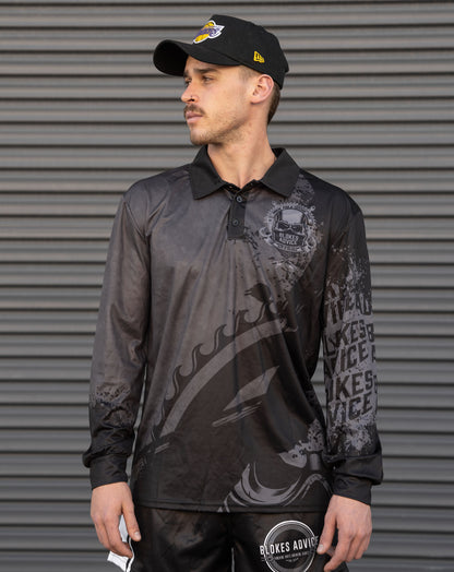 Aquaholics Fishing Jersey - Coal