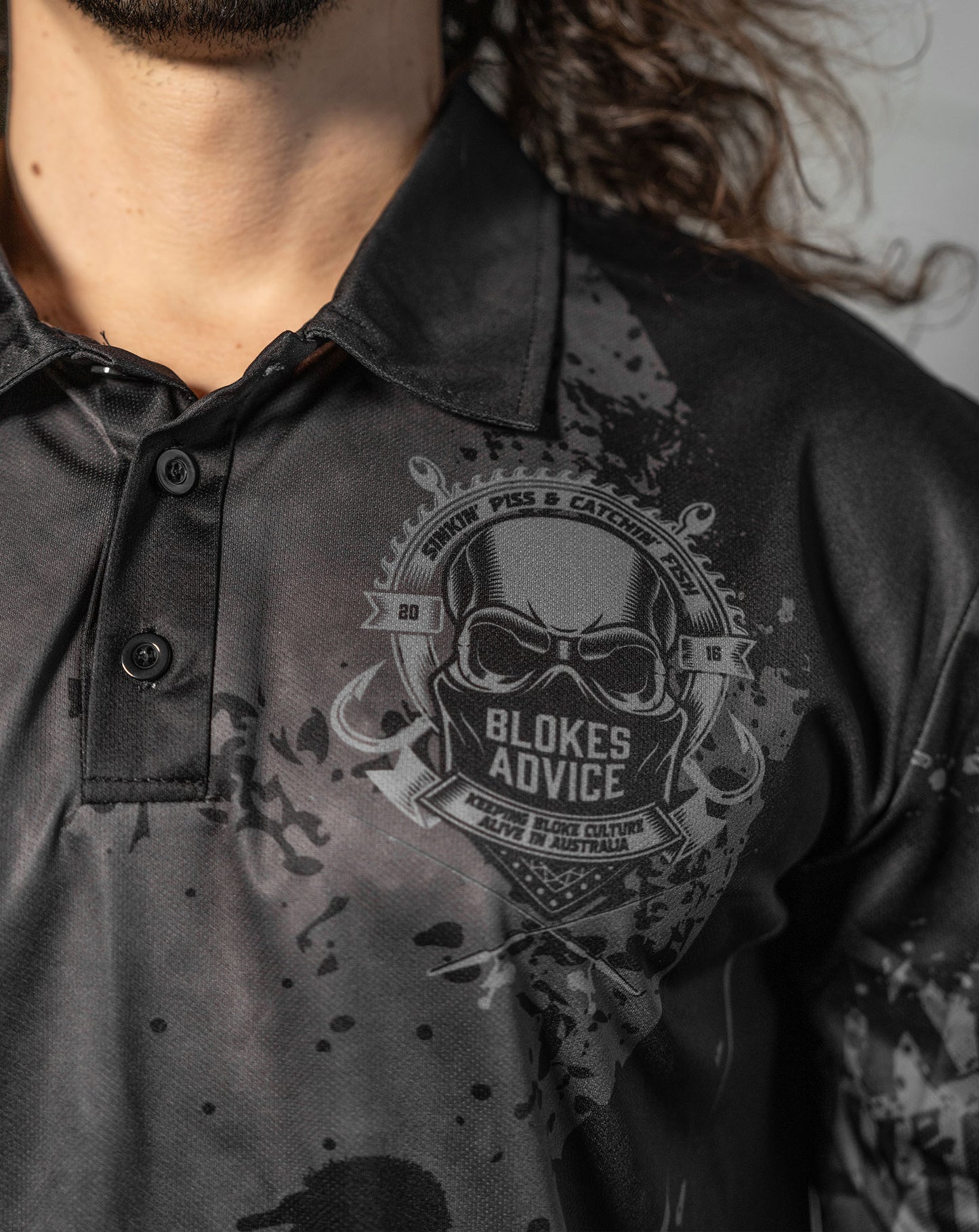 Aquaholics Fishing Jersey - Coal