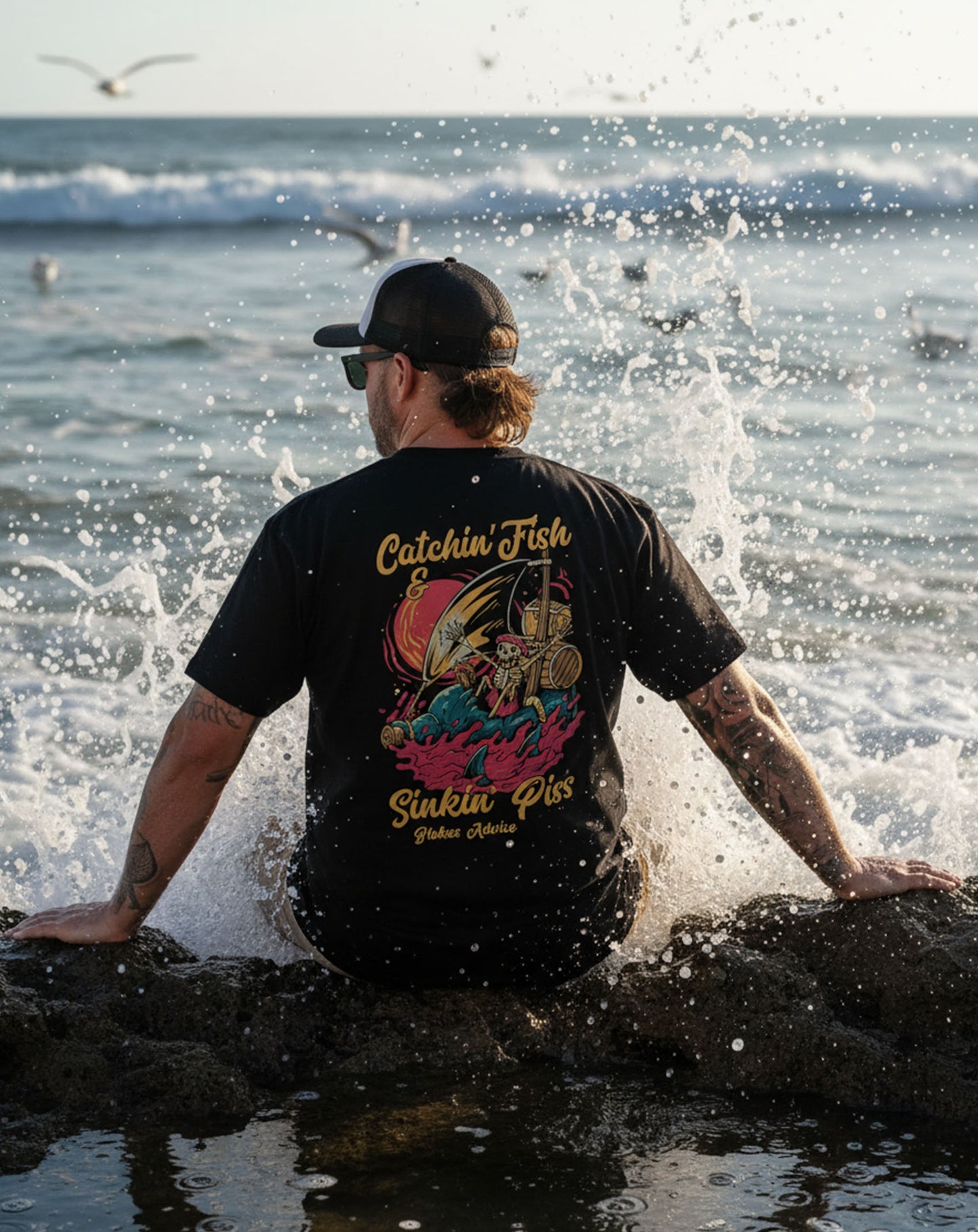 Catchin' Fish Tee - Black
