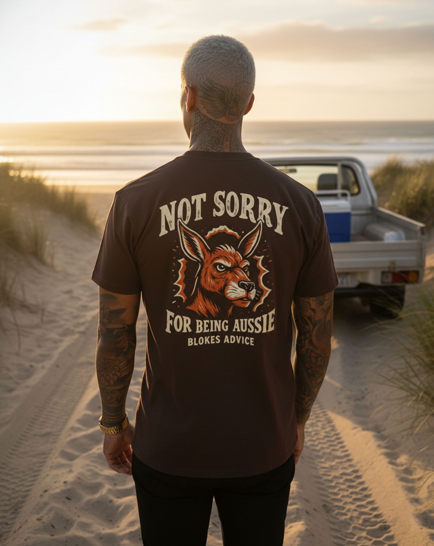 Not Sorry Tee - Brown