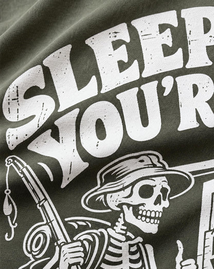 Blokes Advice Sleep Later Tee in Army