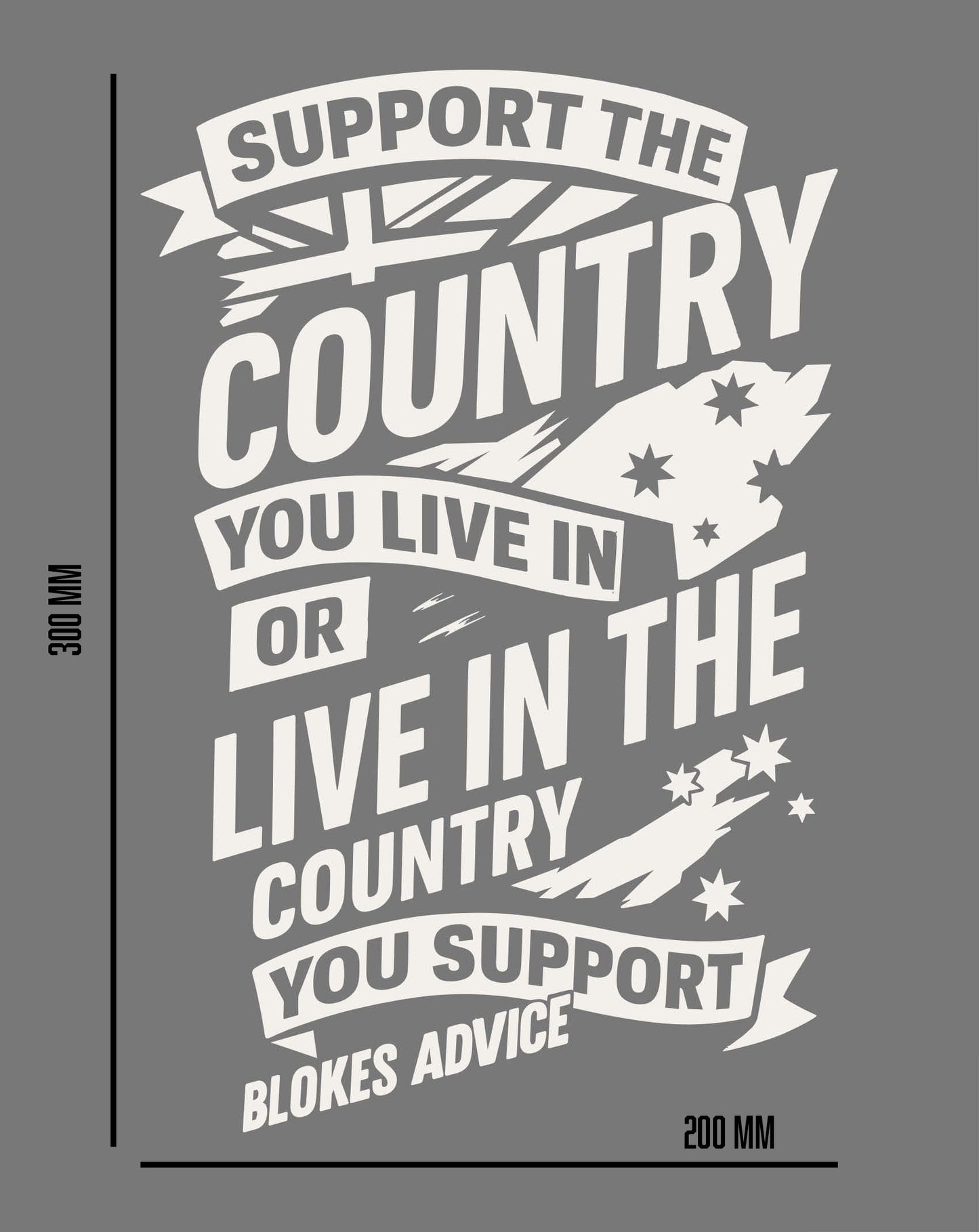 Stand Up Sticker - 300x200mm