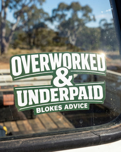Overworked Sticker