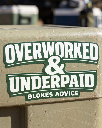 Overworked Sticker