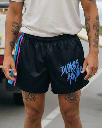 Vibes Footy Shorts - Pink/Blue